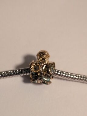 Gold Santa Charm for Pandora Style Bracelet